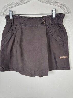 Thursday Island Linen Blend Skort Womens S Gray Urban Vintage Pockets 29” Waist